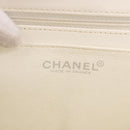 CHANEL Choco Bar Line Turn Lock Chain Bag Patent Leather Ivory CC Auth 195749V-19