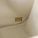 CHANEL Choco Bar Line Turn Lock Chain Bag Patent Leather Ivory CC Auth 195749V-25