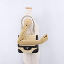 CHANEL Choco Bar Line Turn Lock Chain Bag Patent Leather Ivory CC Auth 195749V-26
