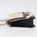 CHANEL Choco Bar Line Turn Lock Chain Bag Patent Leather Ivory CC Auth 195749V-5