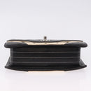 CHANEL Choco Bar Line Turn Lock Chain Bag Patent Leather Ivory CC Auth 195749V-9