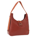 HERMES Sako Shoulder Bag Leather Brown Gold Auth 195752M-1