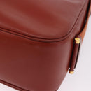 HERMES Sako Shoulder Bag Leather Brown Gold Auth 195752M-14