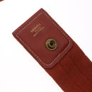 HERMES Sako Shoulder Bag Leather Brown Gold Auth 195752M-10