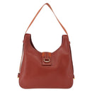 HERMES Sako Shoulder Bag Leather Brown Gold Auth 195752M-13