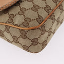 GUCCI GG Canvas Chain Shoulder Bag Beige Gold 257032 Auth 195753V-15