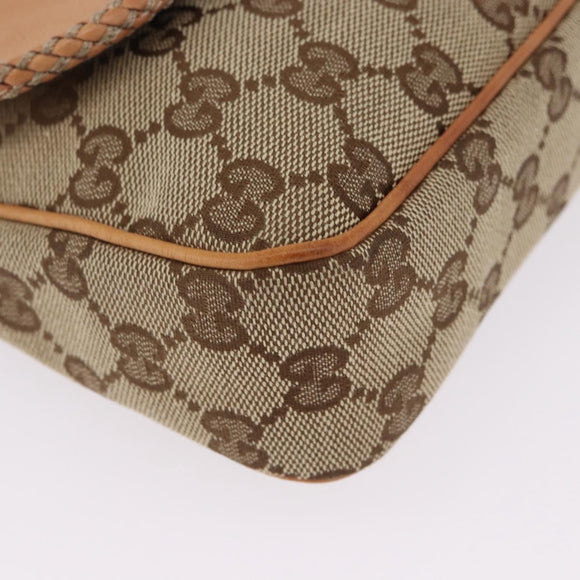 GUCCI GG Canvas Chain Shoulder Bag Beige Gold 257032 Auth 195753V