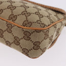 GUCCI GG Canvas Chain Shoulder Bag Beige Gold 257032 Auth 195753V-18