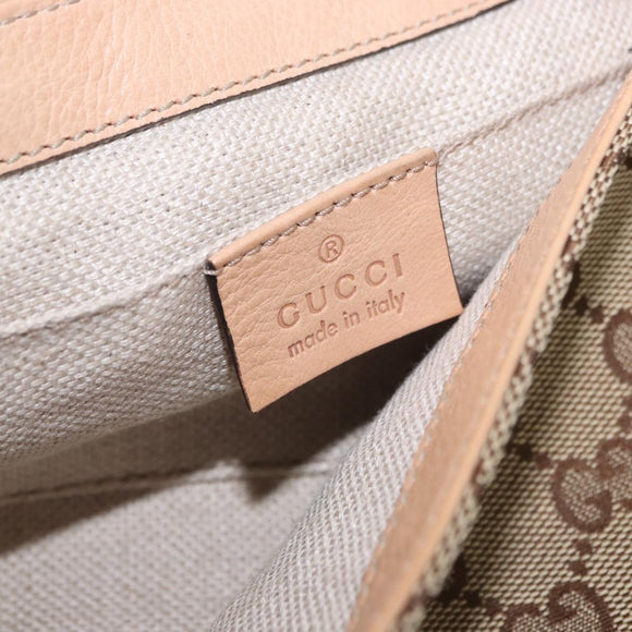 GUCCI GG Canvas Chain Shoulder Bag Beige Gold 257032 Auth 195753V