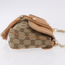 GUCCI GG Canvas Chain Shoulder Bag Beige Gold 257032 Auth 195753V-3