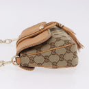 GUCCI GG Canvas Chain Shoulder Bag Beige Gold 257032 Auth 195753V-4