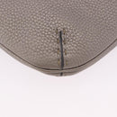 FENDI Celeria Shoulder Bag Leather Silver Auth 195754V-12