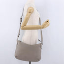 FENDI Celeria Shoulder Bag Leather Silver Auth 195754V-21