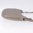 FENDI Celeria Shoulder Bag Leather Silver Auth 195754V-4