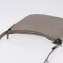 FENDI Celeria Shoulder Bag Leather Silver Auth 195754V-6