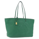 FENDI Tote Bag Leather Green Gold Silver Auth 195755V-1