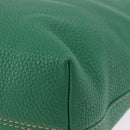 FENDI Tote Bag Leather Green Gold Silver Auth 195755V-13