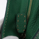 FENDI Tote Bag Leather Green Gold Silver Auth 195755V-15