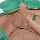 FENDI Tote Bag Leather Green Gold Silver Auth 195755V-19