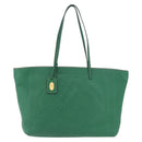 FENDI Tote Bag Leather Green Gold Silver Auth 195755V-2