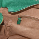 FENDI Tote Bag Leather Green Gold Silver Auth 195755V-20