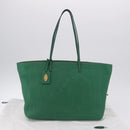 FENDI Tote Bag Leather Green Gold Silver Auth 195755V-24