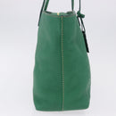 FENDI Tote Bag Leather Green Gold Silver Auth 195755V-5
