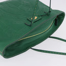 FENDI Tote Bag Leather Green Gold Silver Auth 195755V-6