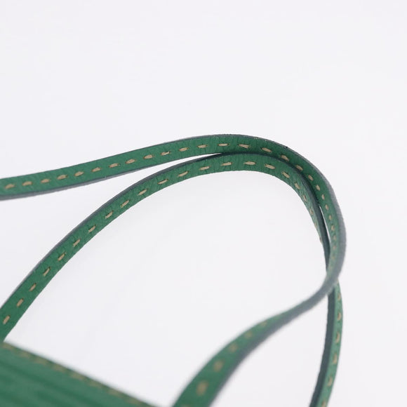 FENDI Tote Bag Leather Green Gold Silver Auth 195755V