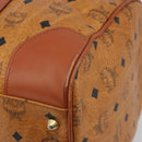 MCM Vicetos Boston Bag PVC Leather Brown Gold Tone Auth 195757-9