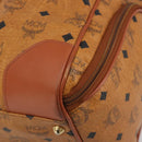 MCM Vicetos Boston Bag PVC Leather Brown Gold Tone Auth 195757-15