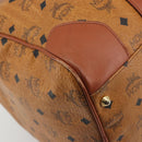 MCM Vicetos Boston Bag PVC Leather Brown Gold Tone Auth 195757-16