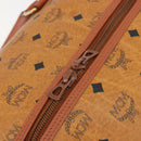 MCM Vicetos Boston Bag PVC Leather Brown Gold Tone Auth 195757-18
