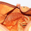 MCM Vicetos Boston Bag PVC Leather Brown Gold Tone Auth 195757-20