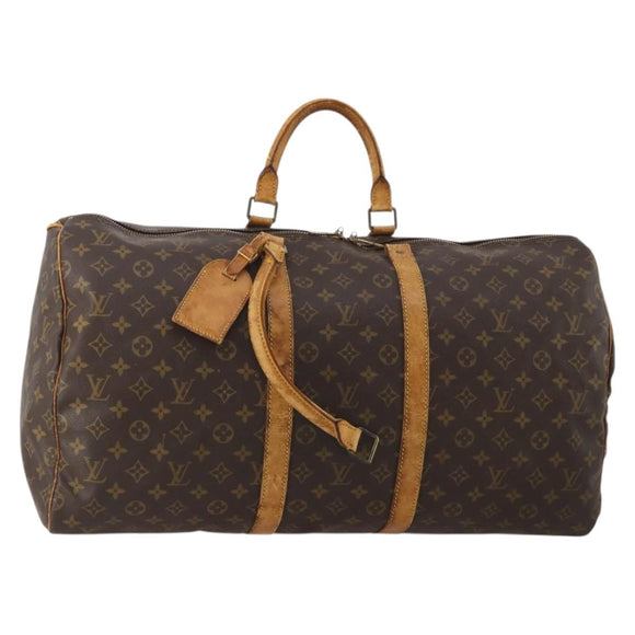 LOUIS VUITTON Monogram Keepall 55 Boston Bag M41424 LV Auth 195758