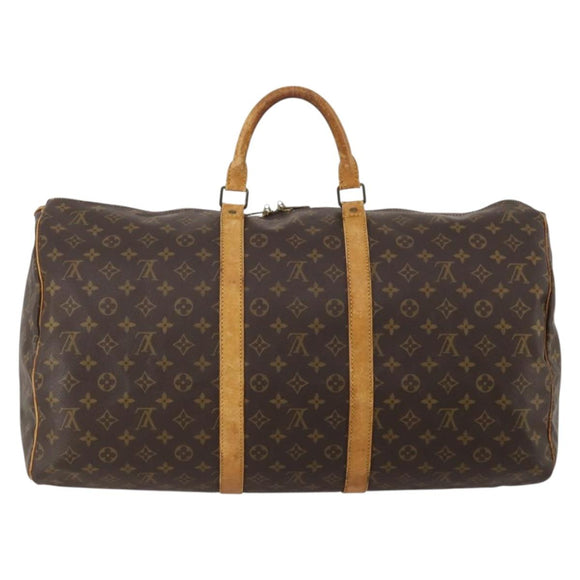 LOUIS VUITTON Monogram Keepall 55 Boston Bag M41424 LV Auth 195758