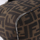 FENDI Zucca Canvas Hand Bag Brown Silver Auth 195759-9