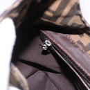 FENDI Zucca Canvas Hand Bag Brown Silver Auth 195759-22