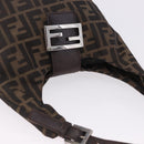 FENDI Zucca Canvas Hand Bag Brown Silver Auth 195759-6