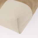 LOEWE Anagram Shoulder Bag Suede Beige Gold Tone Auth 195760V-8