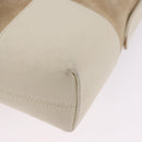 LOEWE Anagram Shoulder Bag Suede Beige Gold Tone Auth 195760V-17