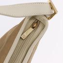 LOEWE Anagram Shoulder Bag Suede Beige Gold Tone Auth 195760V-9