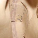 LOEWE Anagram Shoulder Bag Suede Beige Gold Tone Auth 195760V-11