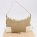 LOEWE Anagram Shoulder Bag Suede Beige Gold Tone Auth 195760V-12