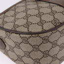 GUCCI GG Supreme Web Sherry Line Shoulder Bag PVC Leather Beige Gold Auth 195761-14