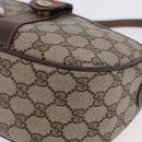 GUCCI GG Supreme Web Sherry Line Shoulder Bag PVC Leather Beige Gold Auth 195761-15