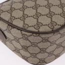 GUCCI GG Supreme Web Sherry Line Shoulder Bag PVC Leather Beige Gold Auth 195761-16