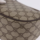GUCCI GG Supreme Web Sherry Line Shoulder Bag PVC Leather Beige Gold Auth 195761-17