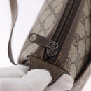 GUCCI GG Supreme Web Sherry Line Shoulder Bag PVC Leather Beige Gold Auth 195761-9