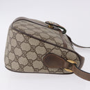 GUCCI GG Supreme Web Sherry Line Shoulder Bag PVC Leather Beige Gold Auth 195761-3
